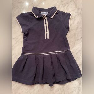 Jacadi girls polo dress short sleeves navy 18 months